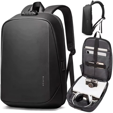 Bange Plecak wodoodporny Bange na laptopa 15.6" podróżny 47x30x12.5 cm do pracy szkoły samolotu męski damski USB antykradzieżowy szyfr Bange Plecak wodoodporny Bange na laptopa 15.6" podróżny 47x30x12.5 cm do pracy szkoły samolotu męski damski USB antykradzieżowy szyfr