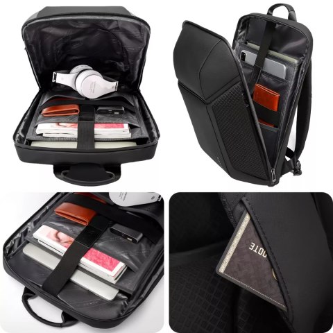 Bange Plecak wodoodporny Bange torba na laptopa 15.6" miejski podróżny 47.5x30x15 cm do pracy szkoły samolotu męski damski Czarny Bange Plecak wodoodporny Bange torba na laptopa 15.6" miejski podróżny 47.5x30x15 cm do pracy szkoły samolotu męski damski Czarny