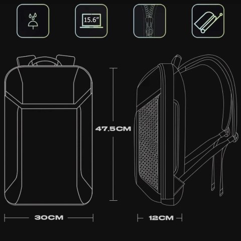 Bange Plecak wodoodporny Bange torba na laptopa 15.6" miejski podróżny 47.5x30x15 cm do pracy szkoły samolotu męski damski Czarny Bange Plecak wodoodporny Bange torba na laptopa 15.6" miejski podróżny 47.5x30x15 cm do pracy szkoły samolotu męski damski Czarny