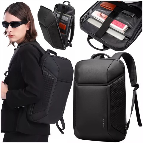 Bange Plecak wodoodporny Bange torba na laptopa 15.6" miejski podróżny 47.5x30x15 cm do pracy szkoły samolotu męski damski Czarny Bange Plecak wodoodporny Bange torba na laptopa 15.6" miejski podróżny 47.5x30x15 cm do pracy szkoły samolotu męski damski Czarny