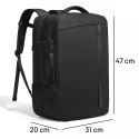 Bange Plecak wodoodporny Bange torba na laptopa 15.6" podróżny 47x31x20 cm do pracy szkoły samolotu męski damski z gniazdem USB Czarny