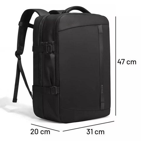 Bange Plecak wodoodporny Bange torba na laptopa 15.6" podróżny 47x31x20 cm do pracy szkoły samolotu męski damski z gniazdem USB Czarny Bange Plecak wodoodporny Bange torba na laptopa 15.6" podróżny 47x31x20 cm do pracy szkoły samolotu męski damski z gniazdem USB Czarny