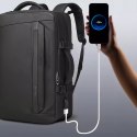 Bange Plecak wodoodporny Bange torba na laptopa 15.6" podróżny 47x31x20 cm do pracy szkoły samolotu męski damski z gniazdem USB Czarny
