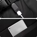 Bange Plecak wodoodporny Bange torba na laptopa 15.6" podróżny 47x31x20 cm do pracy szkoły samolotu męski damski z gniazdem USB Czarny