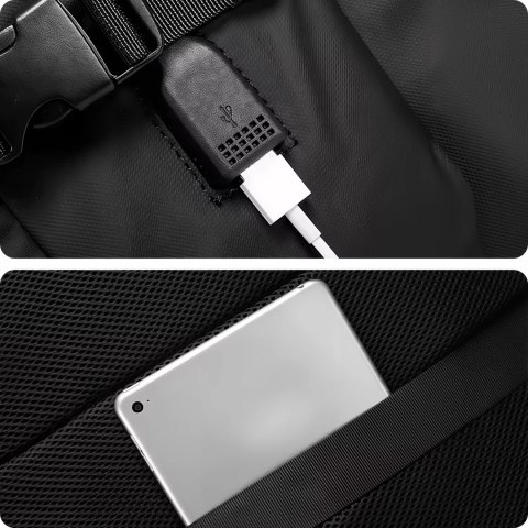Bange Plecak wodoodporny Bange torba na laptopa 15.6" podróżny 47x31x20 cm do pracy szkoły samolotu męski damski z gniazdem USB Czarny Bange Plecak wodoodporny Bange torba na laptopa 15.6" podróżny 47x31x20 cm do pracy szkoły samolotu męski damski z gniazdem USB Czarny