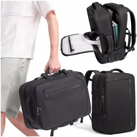 Bange Plecak wodoodporny Bange torba na laptopa 15.6" podróżny 47x31x20 cm do pracy szkoły samolotu męski damski z gniazdem USB Czarny Bange Plecak wodoodporny Bange torba na laptopa 15.6" podróżny 47x31x20 cm do pracy szkoły samolotu męski damski z gniazdem USB Czarny
