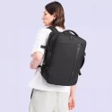 Bange Plecak wodoodporny Bange torba na laptopa 15.6" podróżny 47x31x20 cm do pracy szkoły samolotu męski damski z gniazdem USB Czarny