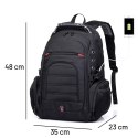 Bange Plecak wodoodporny Bange torba na laptopa 15" miejski podróżny 48x35x23 cm do pracy szkoły samolotu męski damski USB Czarny