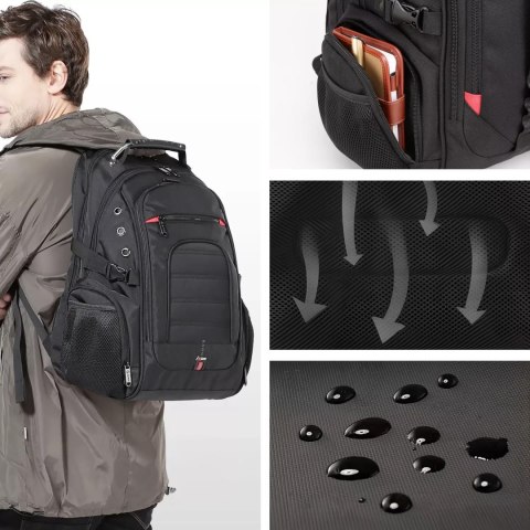 Bange Plecak wodoodporny Bange torba na laptopa 15" miejski podróżny 48x35x23 cm do pracy szkoły samolotu męski damski USB Czarny Bange Plecak wodoodporny Bange torba na laptopa 15" miejski podróżny 48x35x23 cm do pracy szkoły samolotu męski damski USB Czarny