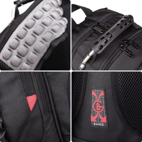 Bange Plecak wodoodporny Bange torba na laptopa 15" miejski podróżny 48x35x23 cm do pracy szkoły samolotu męski damski USB Czarny Bange Plecak wodoodporny Bange torba na laptopa 15" miejski podróżny 48x35x23 cm do pracy szkoły samolotu męski damski USB Czarny