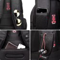 Bange Plecak wodoodporny Bange torba na laptopa 15" miejski podróżny 48x35x23 cm do pracy szkoły samolotu męski damski USB Czarny