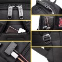 Bange Plecak wodoodporny Bange torba na laptopa 15" miejski podróżny 48x35x23 cm do pracy szkoły samolotu męski damski USB Czarny