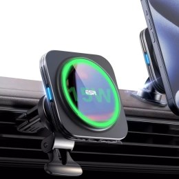 ESR Uchwyt samochodowy z ładowarką ESR Halolock Magnetic Magsafe Vent Car Mount Wireless Charger Qi2 15W Black