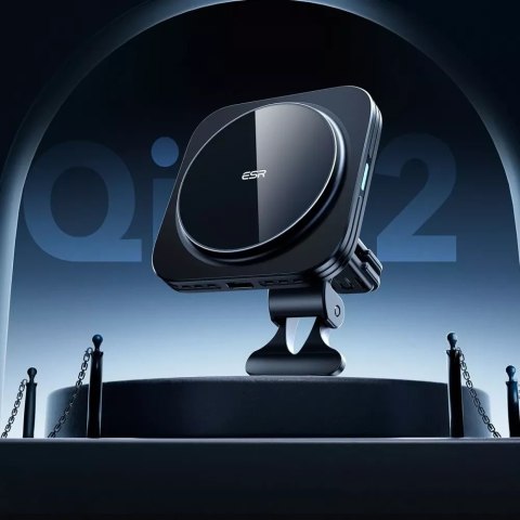 ESR Uchwyt samochodowy z ładowarką ESR Halolock Magnetic Magsafe Vent Car Mount Wireless Charger Qi2 15W Black ESR Uchwyt samochodowy z ładowarką ESR Halolock Magnetic Magsafe Vent Car Mount Wireless Charger Qi2 15W Black