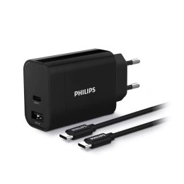 Philips Ładowarka Philips 30W USB-A + USB-C PD QC + Kabel 1M Ttyp- C NA Typ C PD Phil-DLP2621C/12