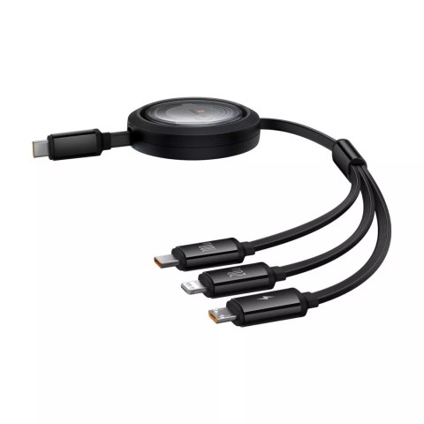 Baseus Kabel Baseus Free2Draw CB000084 zwijany USB-C - Lightning / USB-C / micro USB 100W 1.1m - czarny Baseus Kabel Baseus Free2Draw CB000084 zwijany USB-C - Lightning / USB-C / micro USB 100W 1.1m - czarny