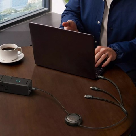 Baseus Kabel Baseus Free2Draw CB000084 zwijany USB-C - Lightning / USB-C / micro USB 100W 1.1m - czarny Baseus Kabel Baseus Free2Draw CB000084 zwijany USB-C - Lightning / USB-C / micro USB 100W 1.1m - czarny