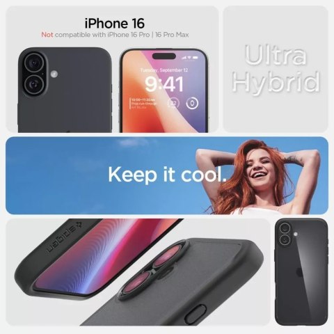 ProducentTymczasowy Etui Spigen Ultra Hybrid do Apple iPhone 16 Frost Black ProducentTymczasowy Etui Spigen Ultra Hybrid do Apple iPhone 16 Frost Black