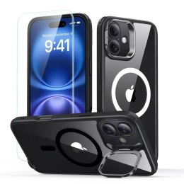 ESR Etui obudowa ESR Classic Hybrid Kickstand Halolock Magsafe & Tempered Glass do iPhone 16 Clear/Black