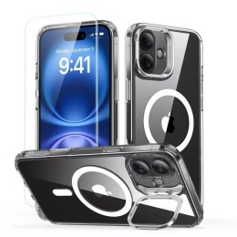 ESR Etui obudowa ESR Classic Hybrid Kickstand Halolock Magsafe & Tempered Glass do iPhone 16 Clear