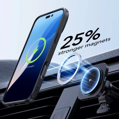 ESR Etui obudowa ESR Classic Hybrid Kickstand Halolock Magsafe & Tempered Glass do iPhone 16 Frosted Black ESR Etui obudowa ESR Classic Hybrid Kickstand Halolock Magsafe & Tempered Glass do iPhone 16 Frosted Black