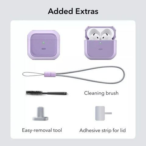 ESR Etui ochronne na słuchawki ESR Orbit Halolock MagSafe Apple AirPods 4 Purple ESR Etui ochronne na słuchawki ESR Orbit Halolock MagSafe Apple AirPods 4 Purple