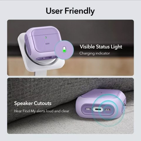 ESR Etui ochronne na słuchawki ESR Orbit Halolock MagSafe Apple AirPods 4 Purple ESR Etui ochronne na słuchawki ESR Orbit Halolock MagSafe Apple AirPods 4 Purple