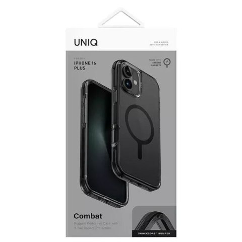 UNIQ Etui UNIQ Combat do iPhone 16 Plus 6.7" Magclick Charging Czarny/Carbon Black UNIQ Etui UNIQ Combat do iPhone 16 Plus 6.7" Magclick Charging Czarny/Carbon Black