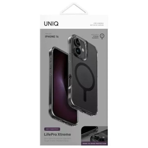 UNIQ Etui UNIQ LifePro Xtreme do iPhone 16 6.1" Magclick Charging Czarny/Frost Smoke UNIQ Etui UNIQ LifePro Xtreme do iPhone 16 6.1" Magclick Charging Czarny/Frost Smoke