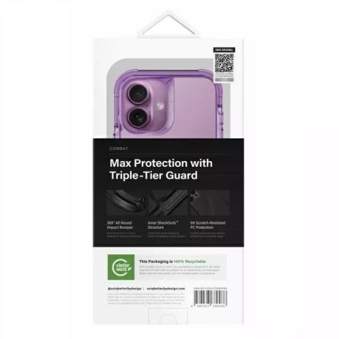 UNIQ UNIQ etui Combat iPhone 16 6.1" Magclick Charging Różowy/Grape Pink UNIQ UNIQ etui Combat iPhone 16 6.1" Magclick Charging Różowy/Grape Pink