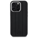 Mercedes Etui Mercedes do iPhone 16 Pro Max 6.9" Czarne HardCase Silicone Vertical Tonal Stripes MagSafe