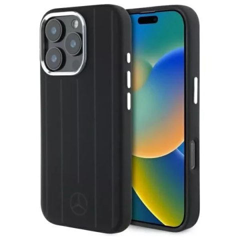 Mercedes Etui Mercedes do iPhone 16 Pro Max 6.9" Czarne HardCase Silicone Vertical Tonal Stripes MagSafe Mercedes Etui Mercedes do iPhone 16 Pro Max 6.9" Czarne HardCase Silicone Vertical Tonal Stripes MagSafe