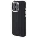 Mercedes Etui Mercedes do iPhone 16 Pro Max 6.9" Czarne HardCase Silicone Vertical Tonal Stripes MagSafe