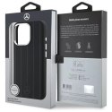 Mercedes Etui Mercedes do iPhone 16 Pro Max 6.9" Czarne HardCase Silicone Vertical Tonal Stripes MagSafe