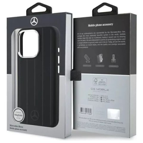 Mercedes Etui Mercedes do iPhone 16 Pro Max 6.9" Czarne HardCase Silicone Vertical Tonal Stripes MagSafe Mercedes Etui Mercedes do iPhone 16 Pro Max 6.9" Czarne HardCase Silicone Vertical Tonal Stripes MagSafe