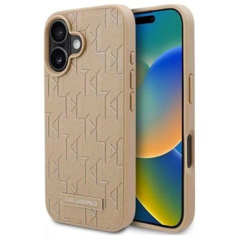 Karl Lagerfeld Etui Karl Lagerfeld do iPhone 16 6.1" Beżowy Hardcase Hot Stamp Magsafe Karl Lagerfeld Etui Karl Lagerfeld do iPhone 16 6.1" Beżowy Hardcase Hot Stamp Magsafe