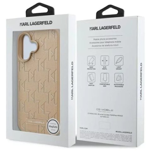 Karl Lagerfeld Etui Karl Lagerfeld do iPhone 16 6.1" Beżowy Hardcase Hot Stamp Magsafe Karl Lagerfeld Etui Karl Lagerfeld do iPhone 16 6.1" Beżowy Hardcase Hot Stamp Magsafe