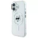 Karl Lagerfeld Etui Karl Lagerfeld do iPhone 16 6.1" Biały Hardcase IML Metal Choupette Head MagSafe