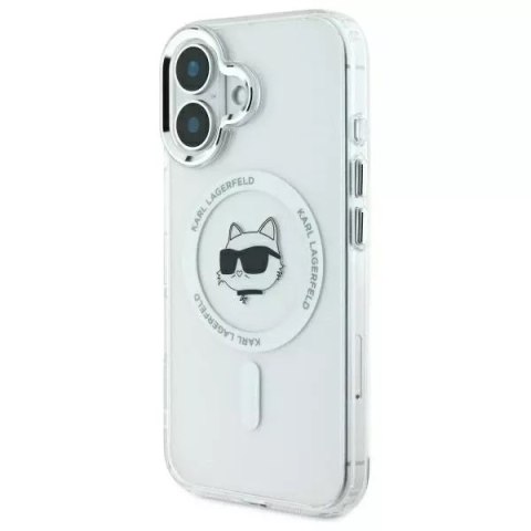 Karl Lagerfeld Etui Karl Lagerfeld do iPhone 16 6.1" Biały Hardcase IML Metal Choupette Head MagSafe Karl Lagerfeld Etui Karl Lagerfeld do iPhone 16 6.1" Biały Hardcase IML Metal Choupette Head MagSafe