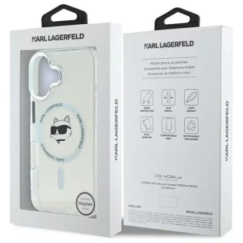 Karl Lagerfeld Etui Karl Lagerfeld do iPhone 16 6.1" Biały Hardcase IML Metal Choupette Head MagSafe Karl Lagerfeld Etui Karl Lagerfeld do iPhone 16 6.1" Biały Hardcase IML Metal Choupette Head MagSafe