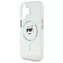 Karl Lagerfeld Etui Karl Lagerfeld do iPhone 16 6.1" Biały Hardcase IML Metal Choupette Head MagSafe