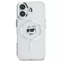 Karl Lagerfeld Etui Karl Lagerfeld do iPhone 16 6.1" Biały Hardcase IML Metal Choupette Head MagSafe