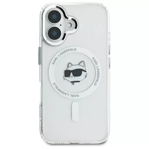 Karl Lagerfeld Etui Karl Lagerfeld do iPhone 16 6.1" Biały Hardcase IML Metal Choupette Head MagSafe Karl Lagerfeld Etui Karl Lagerfeld do iPhone 16 6.1" Biały Hardcase IML Metal Choupette Head MagSafe