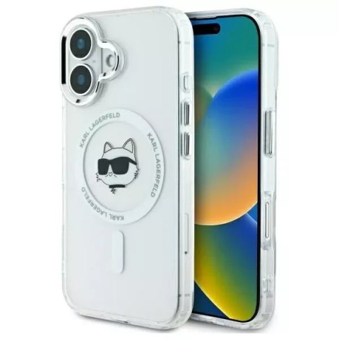 Karl Lagerfeld Etui Karl Lagerfeld do iPhone 16 6.1" Biały Hardcase IML Metal Choupette Head MagSafe Karl Lagerfeld Etui Karl Lagerfeld do iPhone 16 6.1" Biały Hardcase IML Metal Choupette Head MagSafe