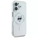 Karl Lagerfeld Etui Karl Lagerfeld do iPhone 16 6.1" Biały Hardcase IML Metal Choupette Head MagSafe