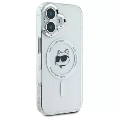 Karl Lagerfeld Etui Karl Lagerfeld do iPhone 16 6.1" Biały Hardcase IML Metal Choupette Head MagSafe Karl Lagerfeld Etui Karl Lagerfeld do iPhone 16 6.1" Biały Hardcase IML Metal Choupette Head MagSafe
