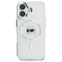Karl Lagerfeld Etui Karl Lagerfeld do iPhone 16 6.1" Biały MagSafe Hardcase IML Metal Karl Head