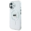 Karl Lagerfeld Etui Karl Lagerfeld do iPhone 16 6.1" Biały MagSafe Hardcase IML Metal Karl Head