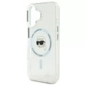 Karl Lagerfeld Etui Karl Lagerfeld do iPhone 16 6.1" Biały MagSafe Hardcase IML Metal Karl Head