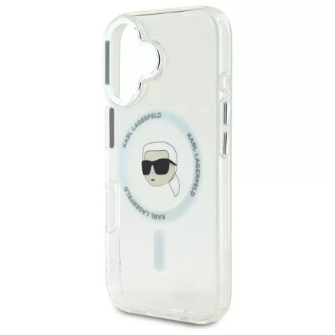 Karl Lagerfeld Etui Karl Lagerfeld do iPhone 16 6.1" Biały MagSafe Hardcase IML Metal Karl Head Karl Lagerfeld Etui Karl Lagerfeld do iPhone 16 6.1" Biały MagSafe Hardcase IML Metal Karl Head